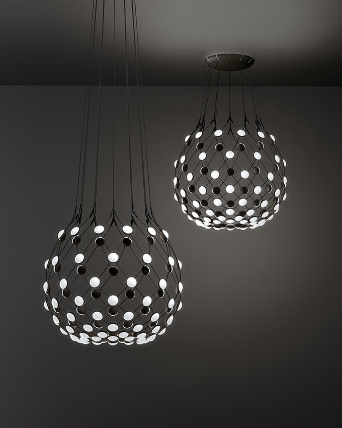 Mesh Pendelleuchte Ø100 / 1 m Kabel, schwarz